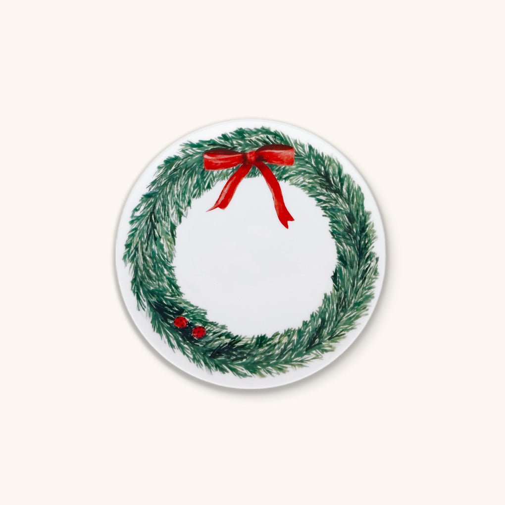 Plato de Pan con Corona Navideña