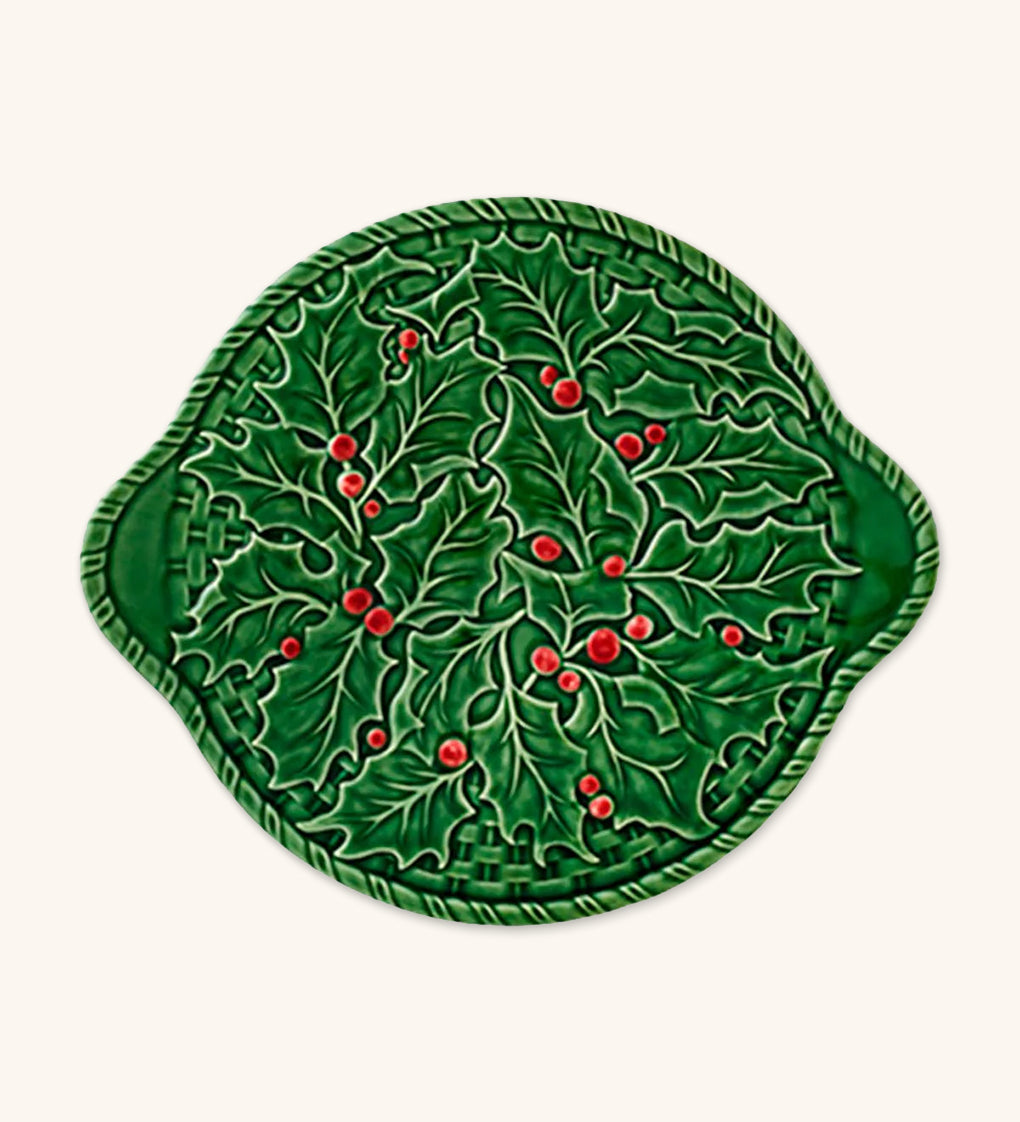 Plato de Servicio Hojas de Muérdago 36 cm 