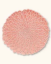 Plato de Servir en Forma de Dalia Rosa Pálido, 34cm de Cerámica