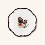 Plato para Ensalada con Hongos Morillas y Borde de Ondas en Café