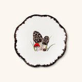 Plato para Ensalada con Hongos Morillas y Borde de Ondas en Café