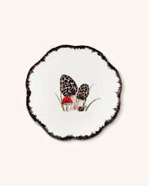 Plato para Ensalada con Hongos Morillas y Borde de Ondas en Café