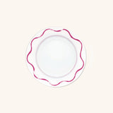 Plato para Pan con Ondas en Rosa Fuerte y Anillo Rosa Claro