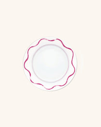 Plato para Pan con Ondas en Rosa Fuerte y Anillo Rosa Claro