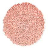 Plato para servir, platón grande en forma de flor Dalia color rosa, de cerámica, marca Zash