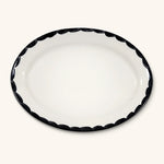 Platón Ovalado 31cm Puebla en Blanco y Negro 