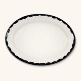 Platón Ovalado 31cm Puebla en Blanco y Negro 