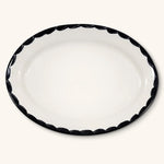 Platón Ovalado 38 cm Puebla en Blanco y Negro