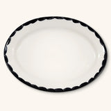 Platón Ovalado 38 cm Puebla en Blanco y Negro