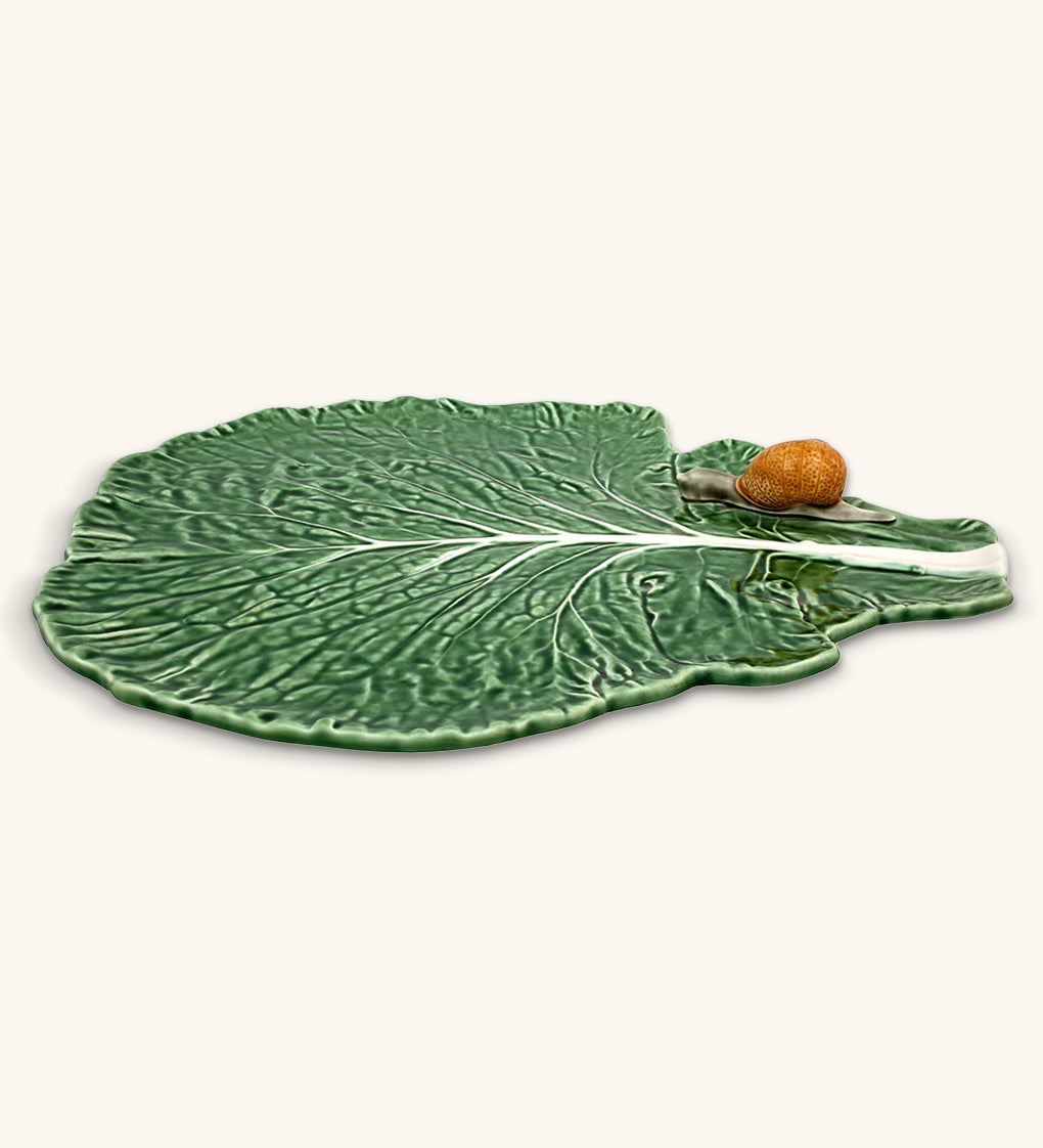 Platón para Servir Hoja con Caracol 38 cm.