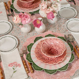 Plato Ensalada Dalia Rosa. Set de 4.