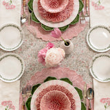 Plato Ensalada Dalia Rosa. Set de 4.