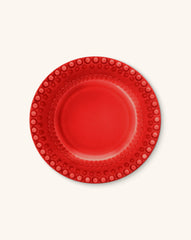 Plato Ensalada Fantasía Rojo. Set de 4.