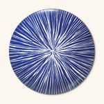 Platos Trinche Azul con Rayas Blancas