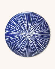 Platos Trinche Azul con Rayas Blancas, set de 4