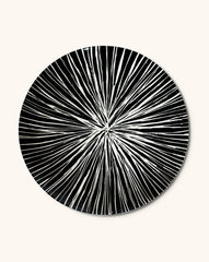 Platos Trinche Negro con Rayas Blancas, set de 4