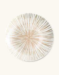 Platos Trinche de Rayas Doradas, set de 4