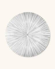 Platos Trinche de Rayas Gris Plata, set de 4