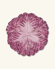 Platos Trinche en Forma de Hoja de Repollo Morado de 24 cm. Set de 4