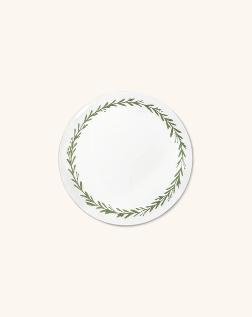 Platos de Pan con Guirnalda Verde, set de 4