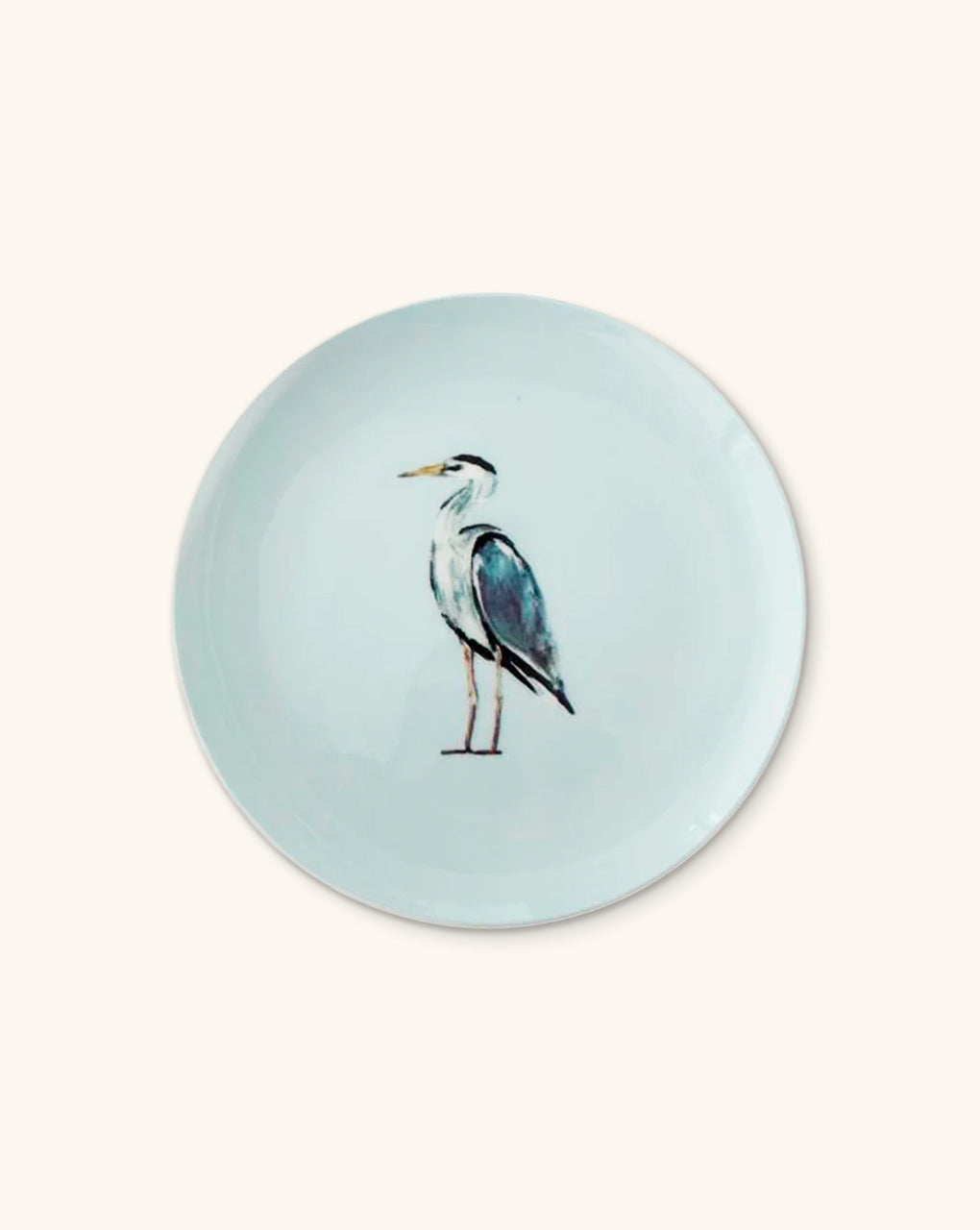 Platos para Ensalada Azul Claro con Garza Gris