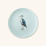 Platos para Ensalada Azul Claro con Garza Gris