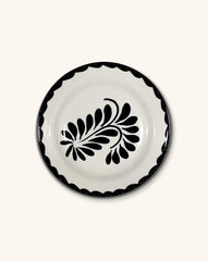 Platos para Ensalada Puebla de 19 cm en Blanco y Negro. Set de 4