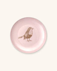 Platos para Ensalada Rosa con Pajarito, set de 4