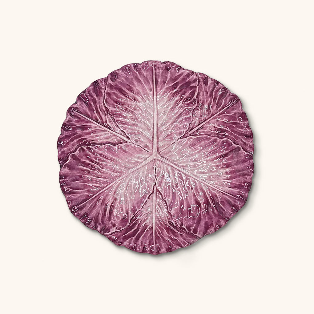 Platos para Ensalada en Forma de Hoja de Repollo Morado