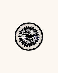 Platos para Pan Puebla de 15 cm en Blanco y Negro. Set de 4