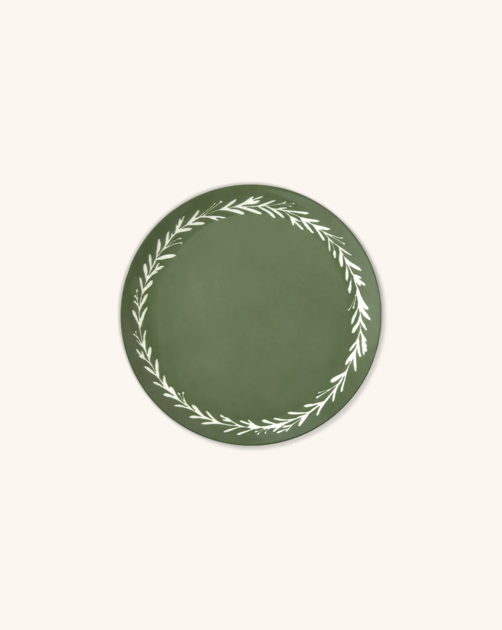 Platos para Pan Verde con Guirnalda Blanca