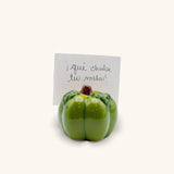 Porta Tarjetas para personalizar lugares en forma de Calabaza en Cerámica Verde