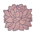 Mantel individual Blossom de terciopelo morado malva en forma de flor, marca Zash