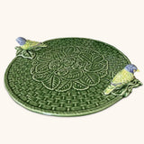 Quesera Verde Redonda con Pajaritos 37 cm.