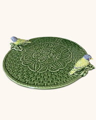 Quesera Verde Redonda con Pajaritos 37 cm.