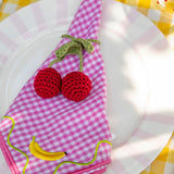 Servilleteros de Cerezas en Crochet. Set de 4