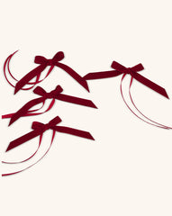 Servilleteros Moño de Terciopelo Rojo 16mm. Set de 4