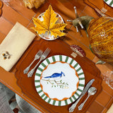 Plato Trinche Candy Cane Verde Bosque. Set de 4