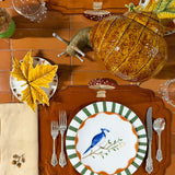 Plato Trinche Candy Cane Verde Bosque. Set de 4
