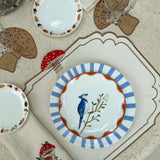 Platos para Ensalada con Pájaro Azul. Set de 4