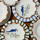 Platos para Ensalada con Pájaro Azul. Set de 4
