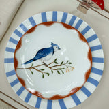 Platos para Ensalada con Pájaro Azul. Set de 4