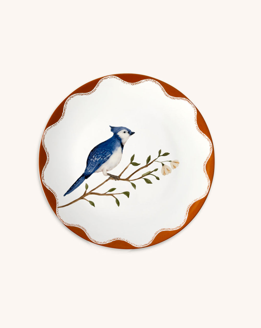 Platos para Ensalada con Pájaro Azul. Set de 4