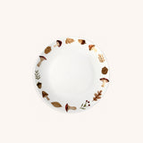 Platos para Pan Orilla Hongos y Hojas. Set de 4