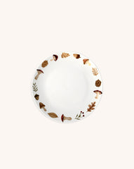 Platos para Pan Orilla Hongos y Hojas. Set de 4