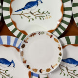 Platos para Pan Orilla Hongos y Hojas. Set de 4