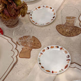 Platos para Pan Orilla Hongos y Hojas. Set de 4
