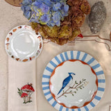 Platos para Pan Orilla Hongos y Hojas. Set de 4