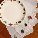 Platos para Pan Orilla Hongos y Hojas. Set de 4