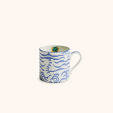 Taza de Porcelana de Tigre Azul con Flor